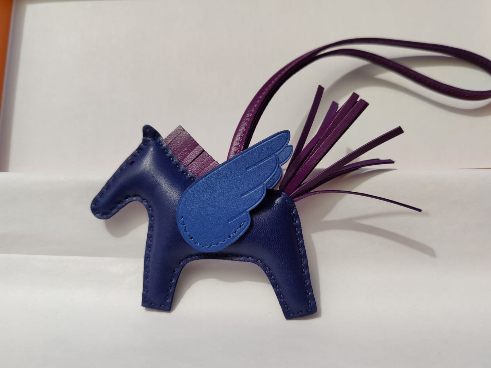 New Hermes Rodeo Pegase PM Horse Charm Milo Saphir / Violet / Bleu France